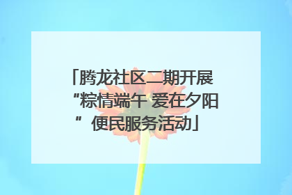 腾龙社区二期开展 “粽情端午 爱在夕阳”便民服务活动