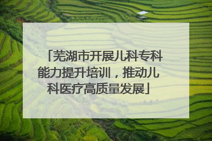 芜湖市开展儿科专科能力提升培训，推动儿科医疗高质量发展