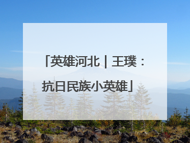 英雄河北｜王璞：抗日民族小英雄