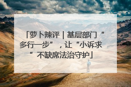萝卜辣评｜基层部门“多行一步”，让“小诉求”不缺席法治守护
