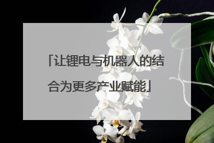让锂电与机器人的结合为更多产业赋能