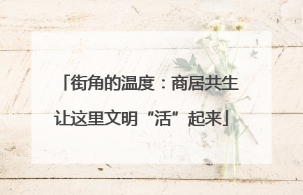 街角的温度：商居共生让这里文明“活”起来