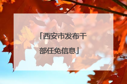 西安市发布干部任免信息