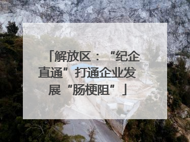解放区：“纪企直通”打通企业发展“肠梗阻”