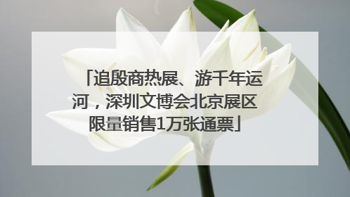 追殷商热展、游千年运河，深圳文博会北京展区限量销售1万张通票