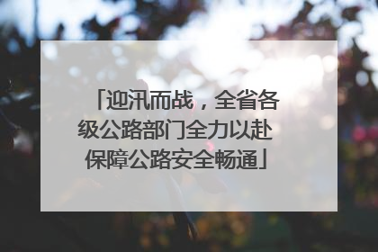 迎汛而战，全省各级公路部门全力以赴保障公路安全畅通