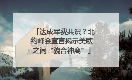 达成军费共识？北约峰会宣言揭示美欧之间“貌合神离”