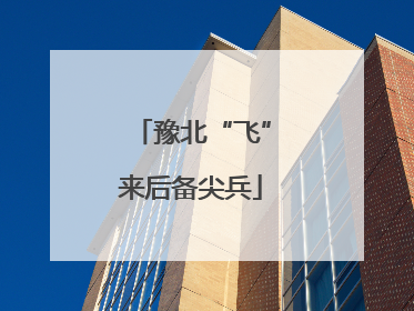 豫北“飞”来后备尖兵