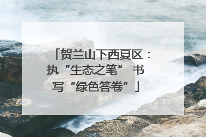贺兰山下西夏区：执“生态之笔” 书写“绿色答卷”