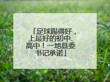 足球踢得好，上最好的初中、高中！一地县委书记承诺