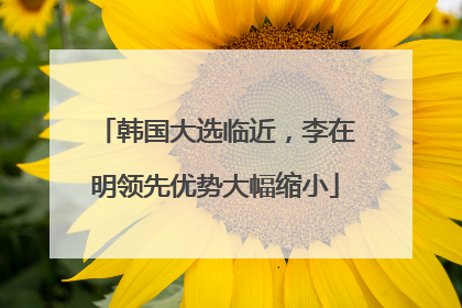 韩国大选临近，李在明领先优势大幅缩小