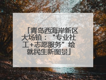 青岛西海岸新区大场镇：“专业社工+志愿服务”绘就民生新图景