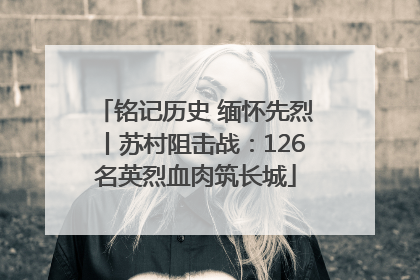 铭记历史 缅怀先烈丨苏村阻击战：126名英烈血肉筑长城