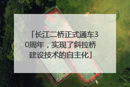 长江二桥正式通车30周年，实现了斜拉桥建设技术的自主化