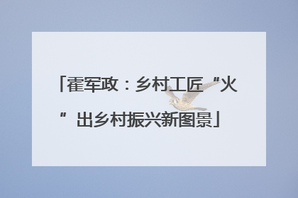 霍军政：乡村工匠“火”出乡村振兴新图景