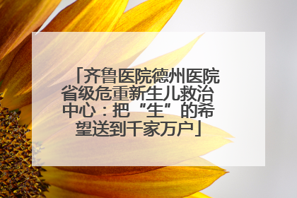 齐鲁医院德州医院省级危重新生儿救治中心：把“生”的希望送到千家万户