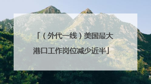 （外代一线）美国最大港口工作岗位减少近半