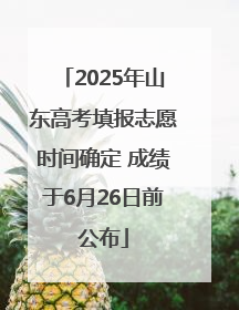 2025年山东高考填报志愿时间确定 成绩于6月26日前公布