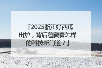 2025浙江好西瓜出炉，背后蕴藏着怎样的科技新门道？