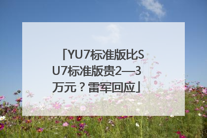 YU7标准版比SU7标准版贵2—3万元？雷军回应